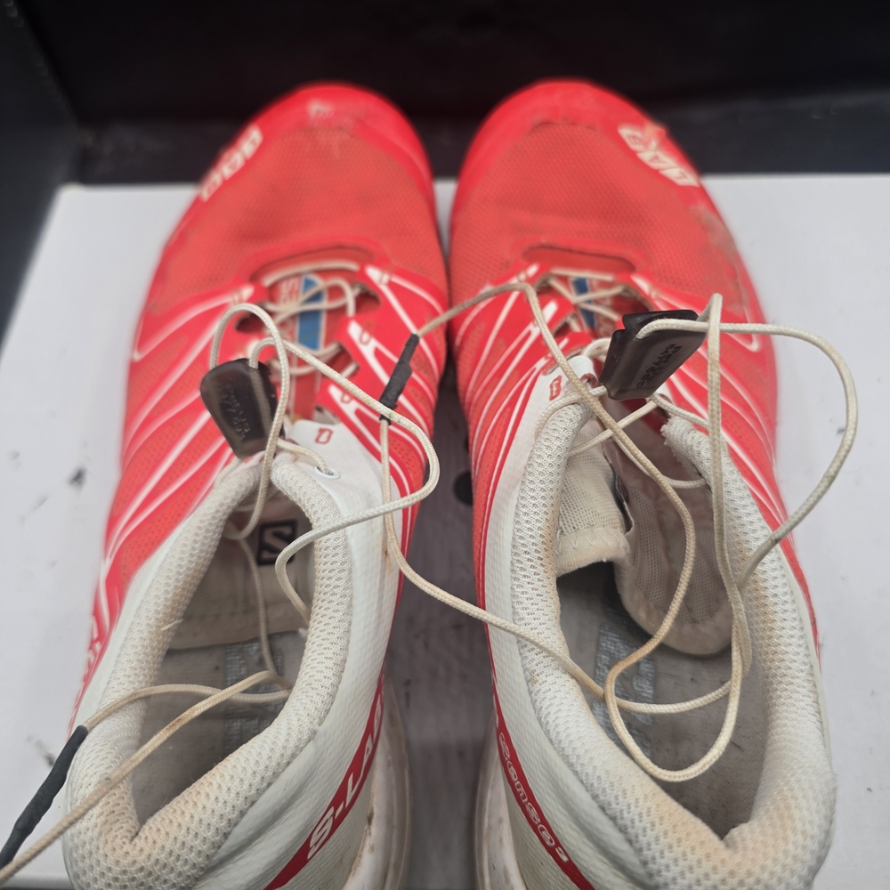 Salomon Vibrant Red and White Athletic Shoes‎